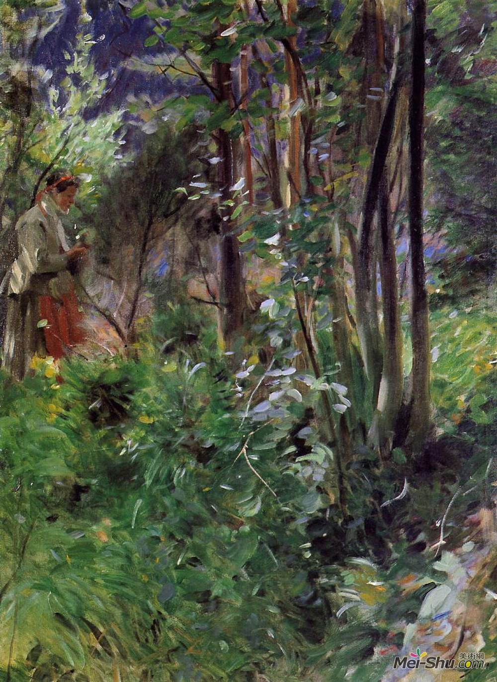 安德斯·左恩(Anders Zorn)高清作品《森林里的女人》