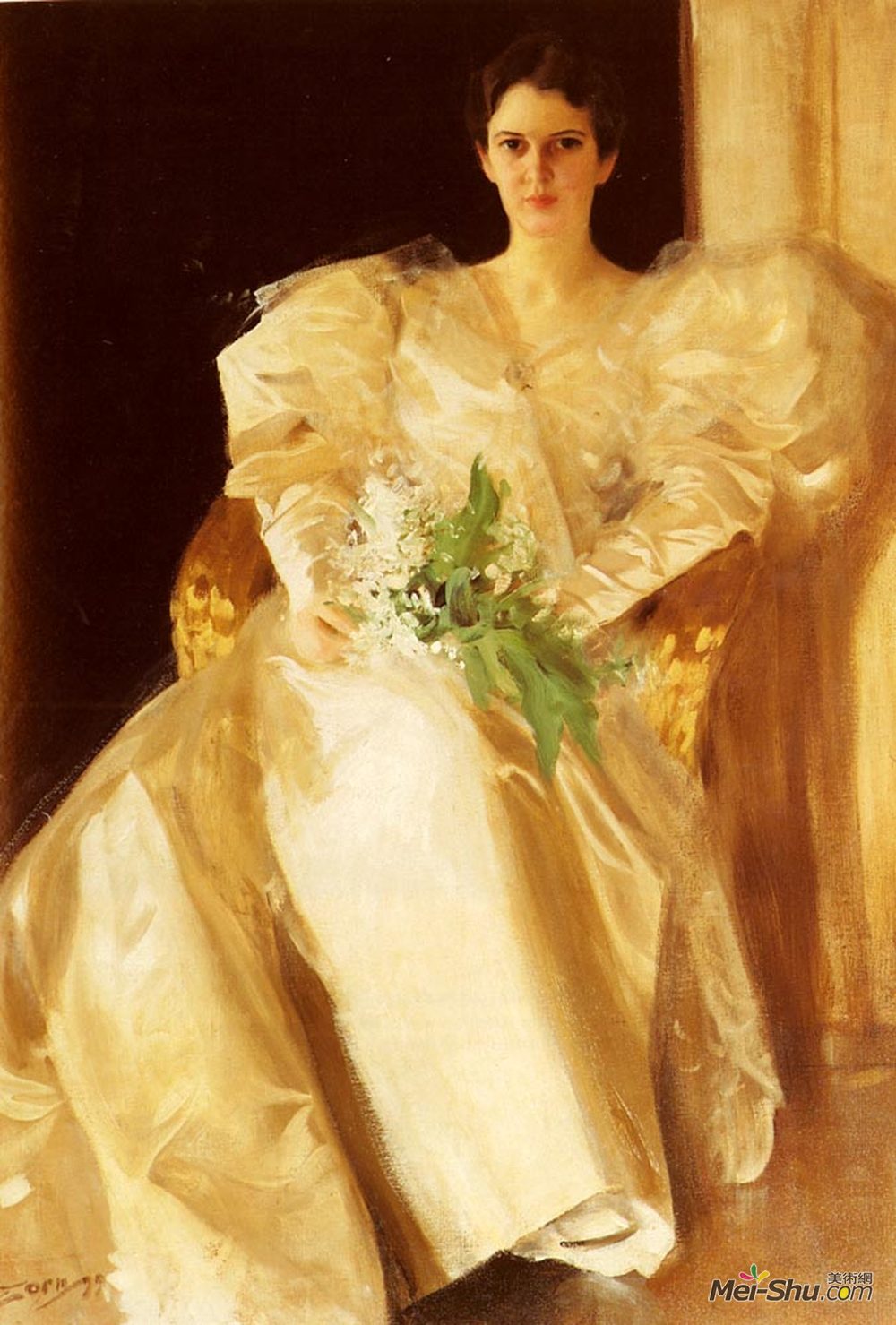 安德斯·左恩(Anders Zorn)高清作品《Portrait Of Mrs Eben Richards》