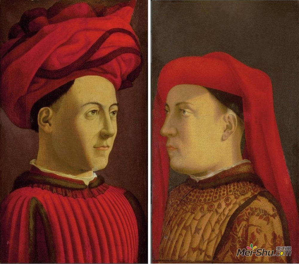 安德烈·德·卡斯塔格诺(Andrea del Castagno)高清作品《美第奇家族两个成员的肖像画》