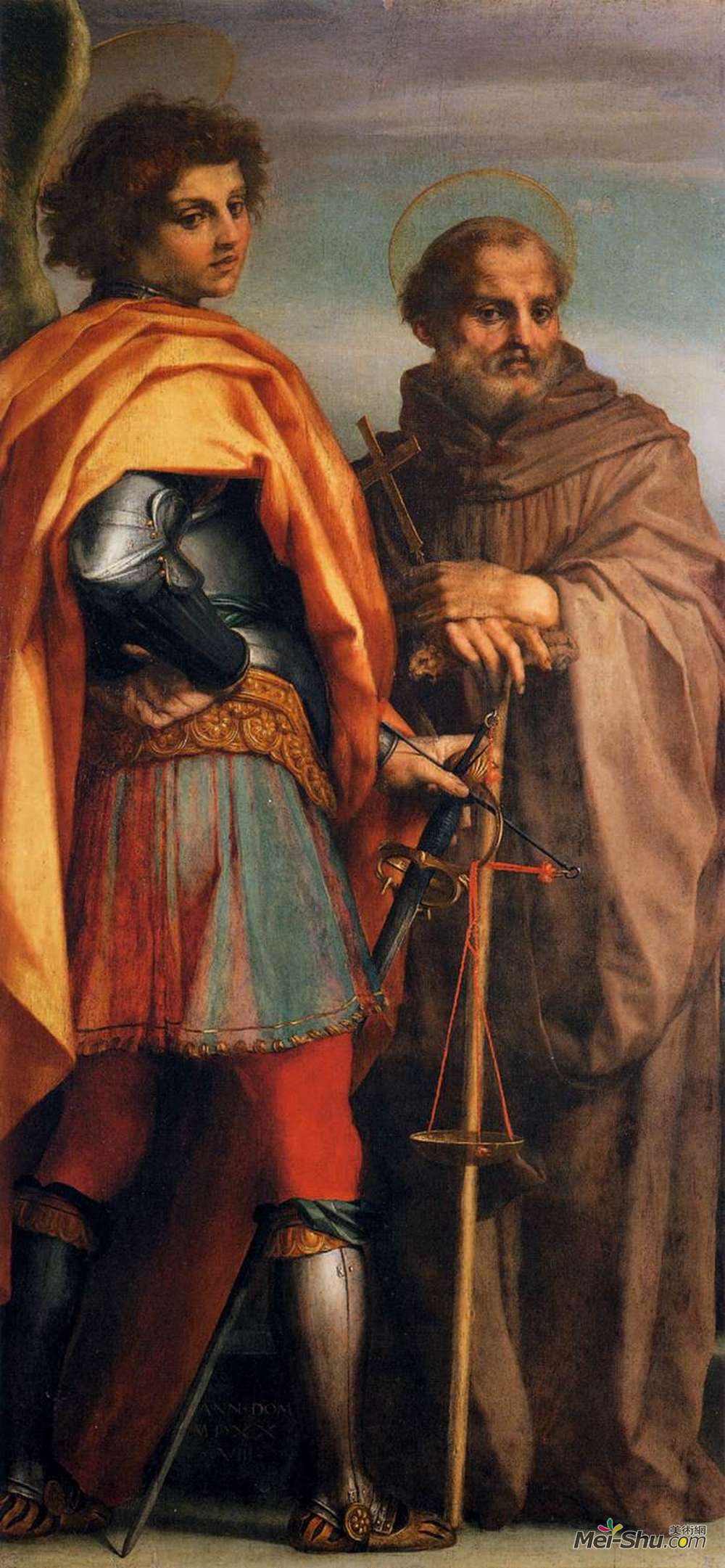 安德烈·德尔·萨托(Andrea del Sarto)高清作品《Sts Michael和John Gualbert》
