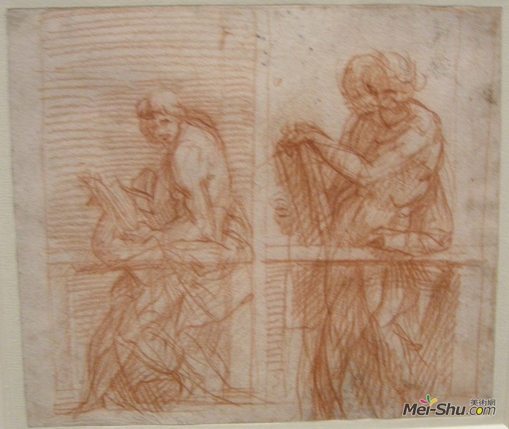 安德烈·德尔·萨托(Andrea del Sarto)高清作品《栏杆背后的人物研究》
