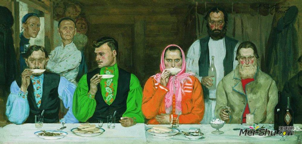 安德烈·里亚布什金(Andrei Ryabushkin)高清作品《茶话会》