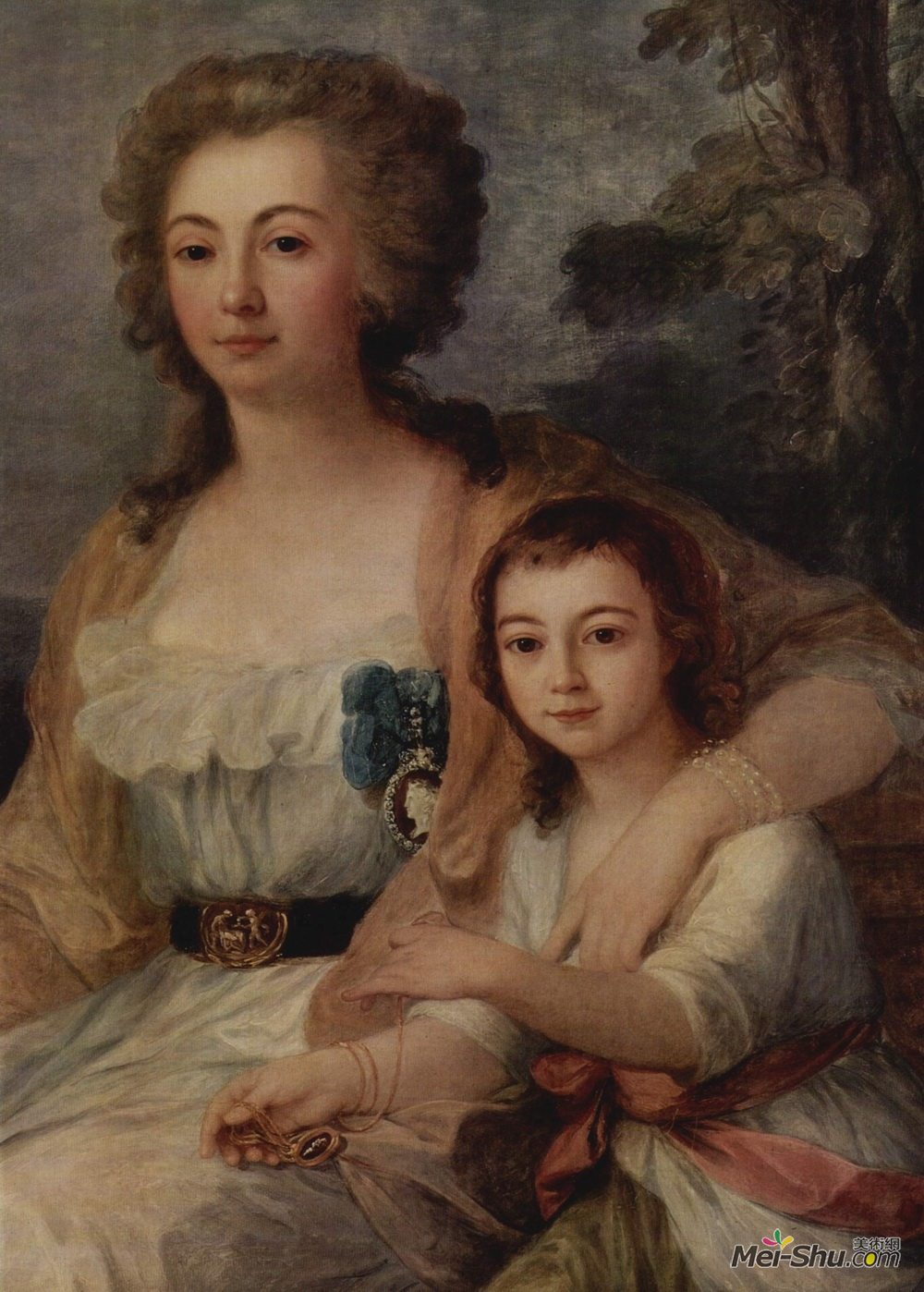 安吉莉卡·考夫曼(Angelica Kauffman)高清作品《伯爵夫人安娜普罗塔索娃与侄女》