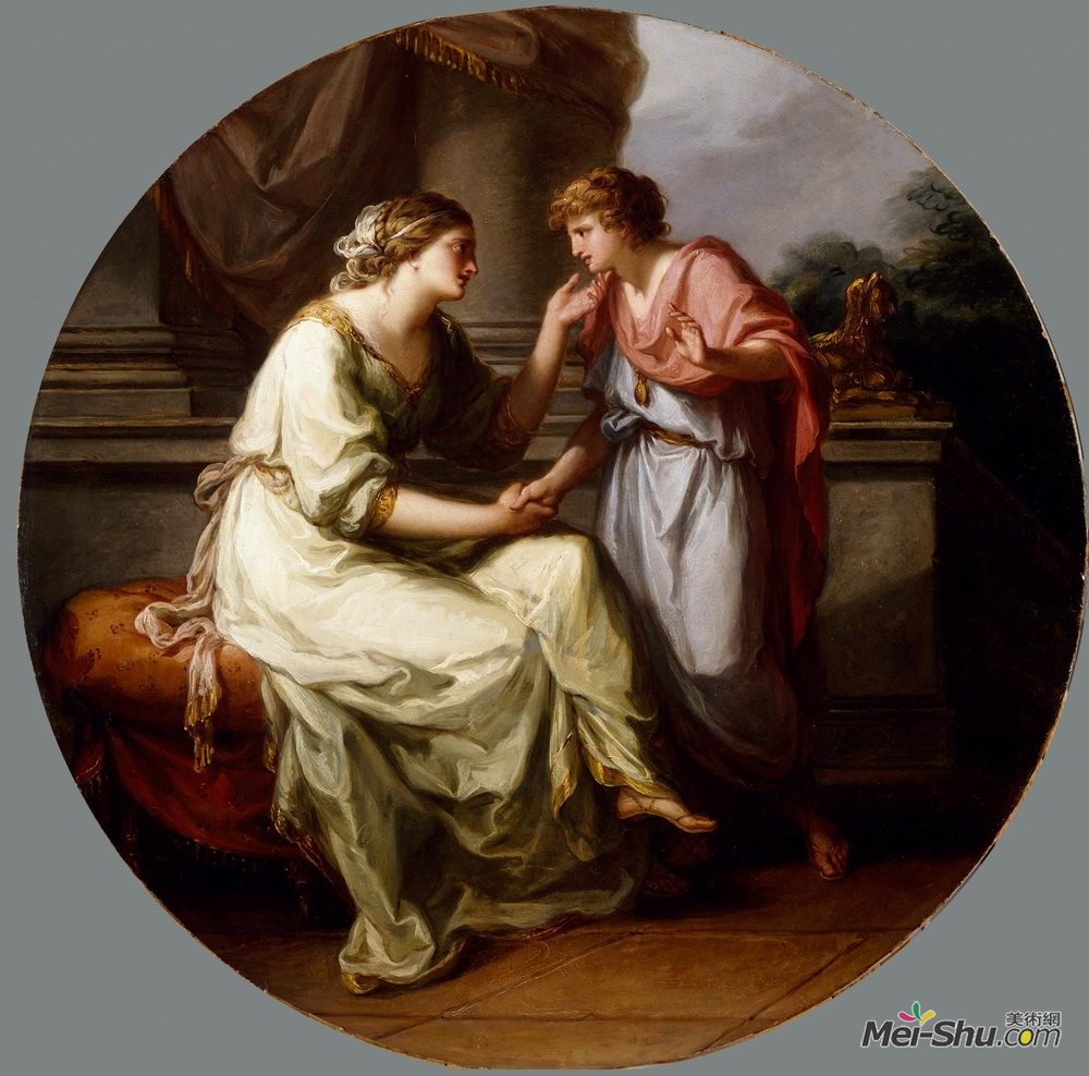 安吉莉卡·考夫曼(Angelica Kauffman)高清作品《普拉氏绦虫由母亲恳求透露》