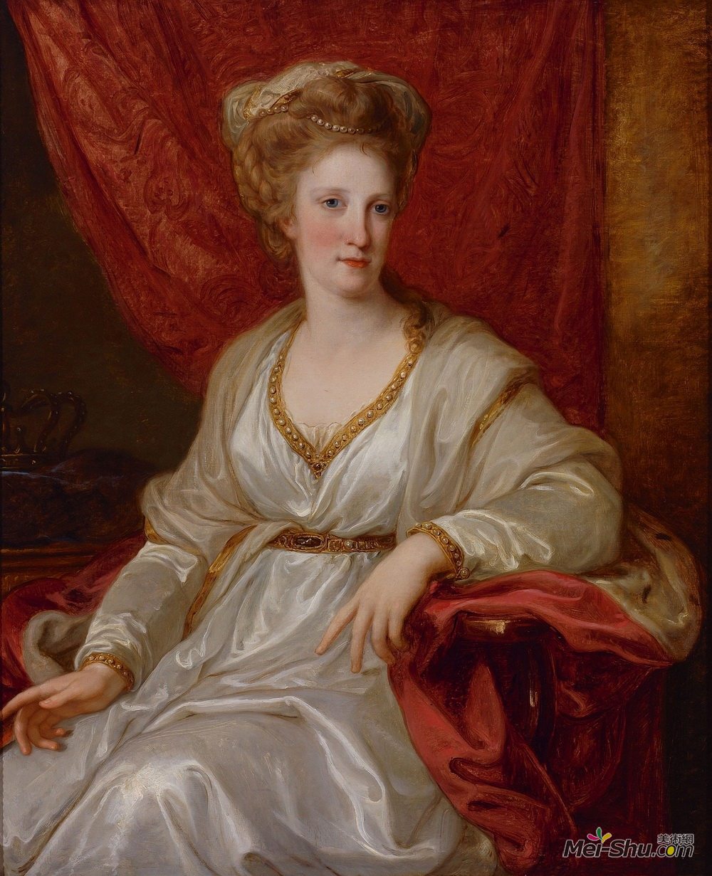 安吉莉卡·考夫曼(Angelica Kauffman)高清作品《奥地利玛丽亚卡罗莱纳画像》