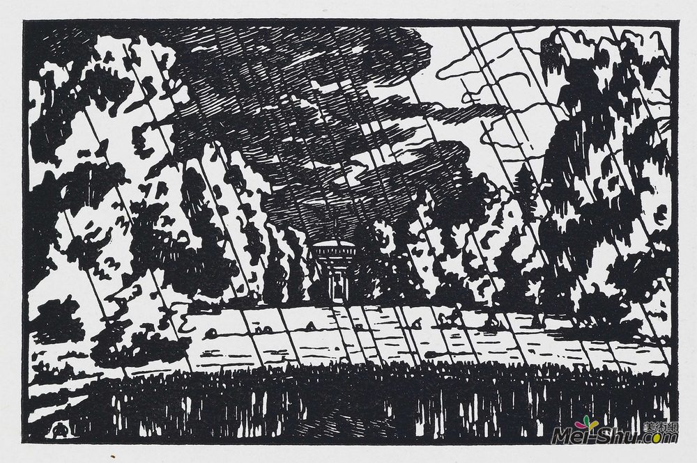 安娜·奥斯特鲁维亚(Anna Ostroumova-Lebedeva)高清作品《宫观。雨。》