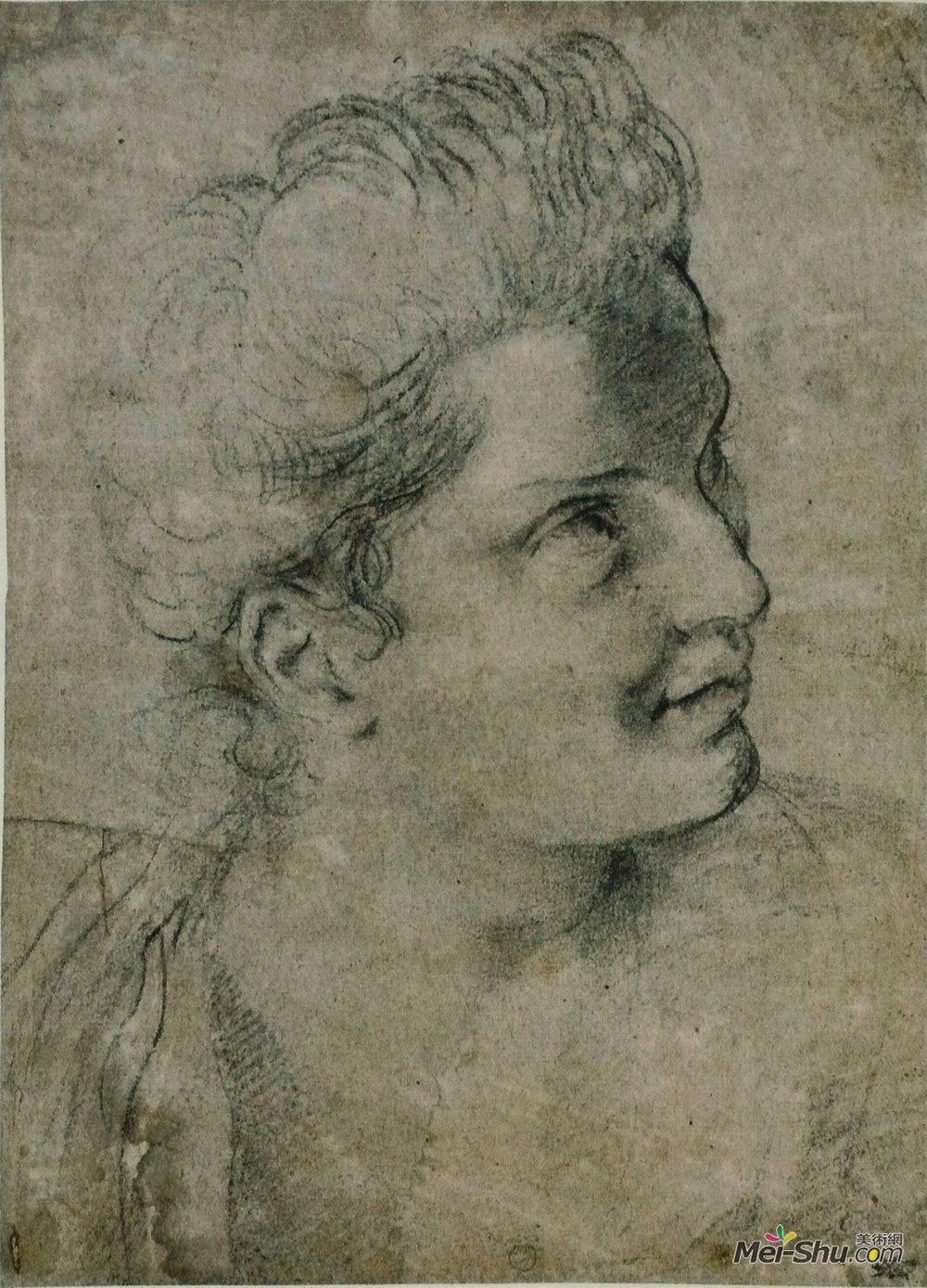 安尼巴尔·卡拉奇(Annibale Carracci)高清作品《面对一个女人向右转》