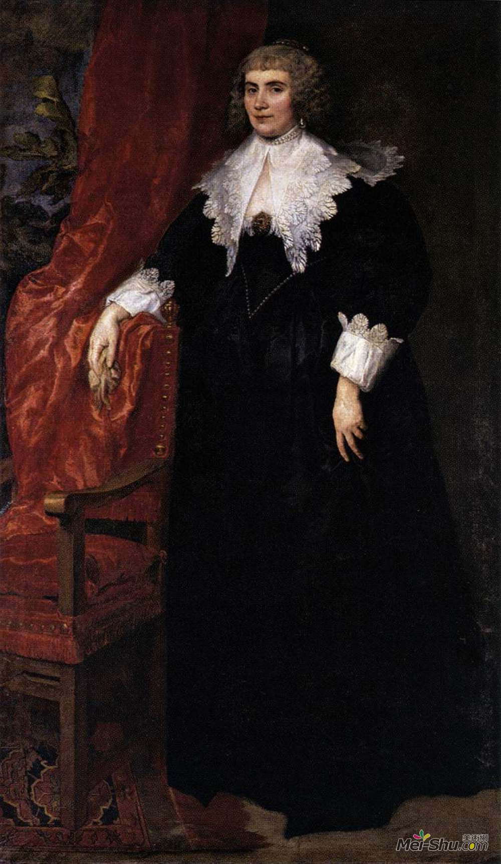 安东尼·凡·戴克(Anthony van Dyck)高清作品《Portrait of Anna van Craesbecke》