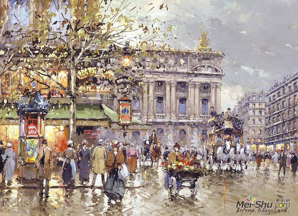 安托万布兰查德(Antoine Blanchard)高清作品《Caf&é de la Paix Opera》