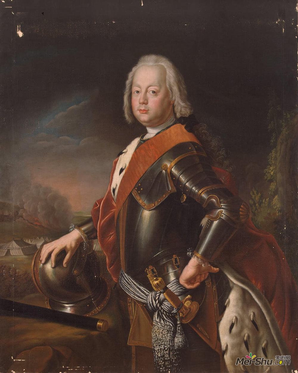 安托·内佩斯(Antoine Pesne)高清作品《法兰西八世王子的肖像》