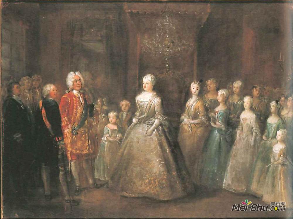 安托·内佩斯(Antoine Pesne)高清作品《八月份柏林城宫殿的接待》