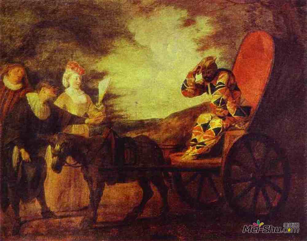 让·安东尼·华多(Antoine Watteau)高清作品《Arlecchino Emperor in the Moon》