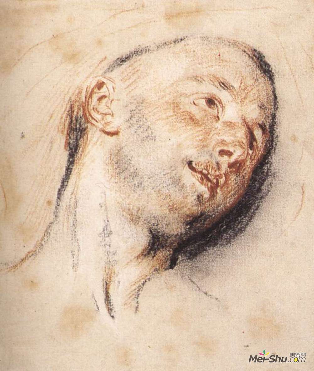 让·安东尼·华多(Antoine Watteau)高清作品《男人的头颅》