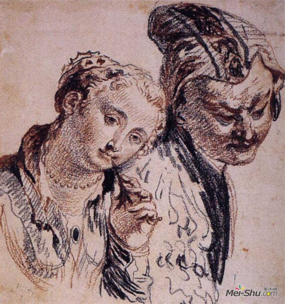 让·安东尼·华多(Antoine Watteau)高清作品《素描素描》
