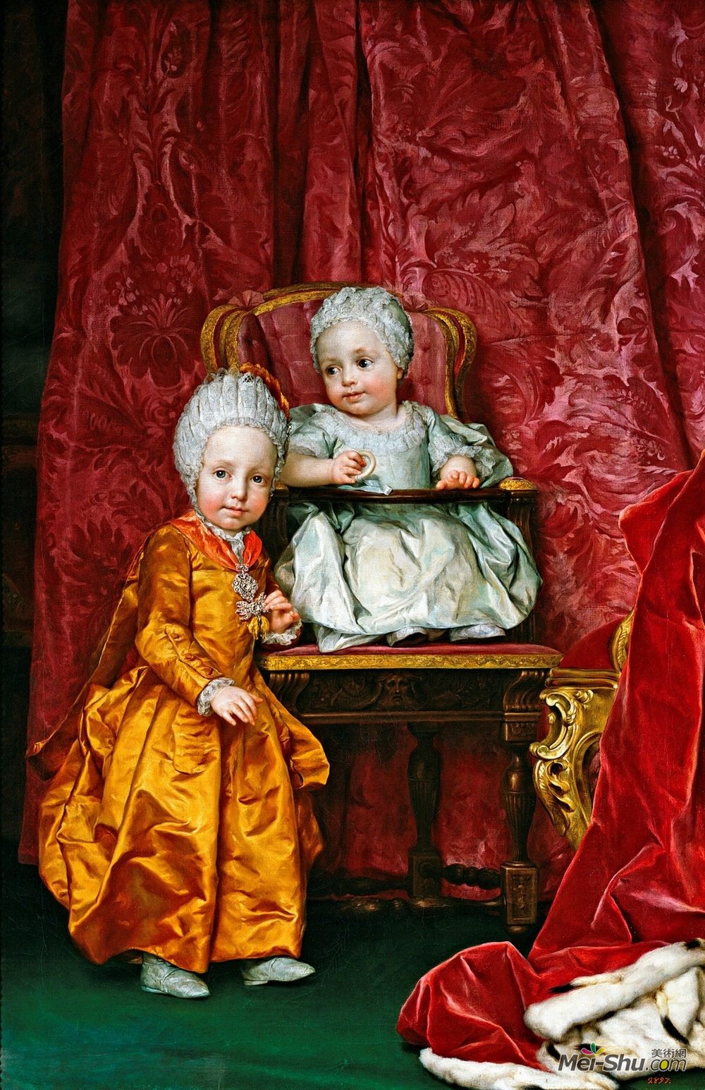 安东·拉斐尔·门斯(Anton Raphael Mengs)高清作品《Archduke Ferdinand and Archduchess Maria Anna of Austria》