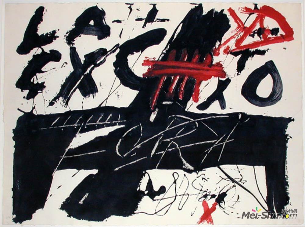 安东尼·塔皮埃斯(Antoni Tapies)高清作品《罗伊：黑人三论坛》