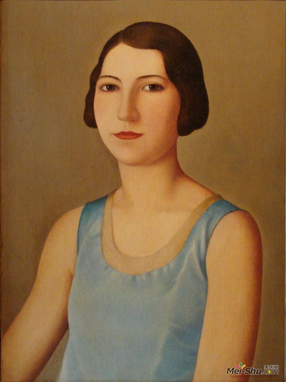 安东尼奥东希(Antonio Donghi)高清作品《Portrait of Maria Pia》