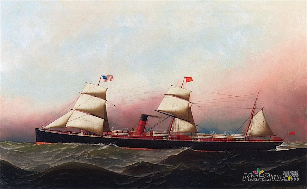 安东尼奥杰克布森(Antonio Jacobsen)高清作品《The R.M.S. Gallia of the Cunard Line at Sea》