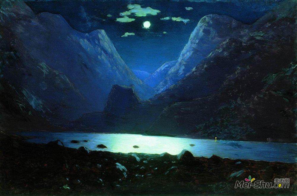 阿克希普·库祖(Arkhip Kuindzhi)高清作品《达里尔传球。月光之夜》