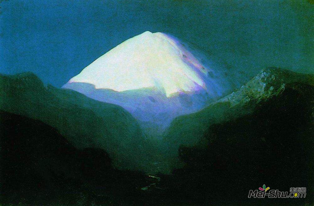阿克希普·库祖(Arkhip Kuindzhi)高清作品《阿尔卑斯。洒满月光的夜晚》
