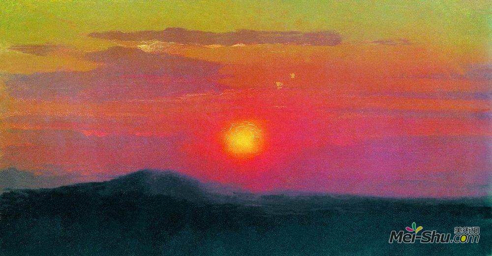 阿克希普·库祖(Arkhip Kuindzhi)高清作品《夕阳红》