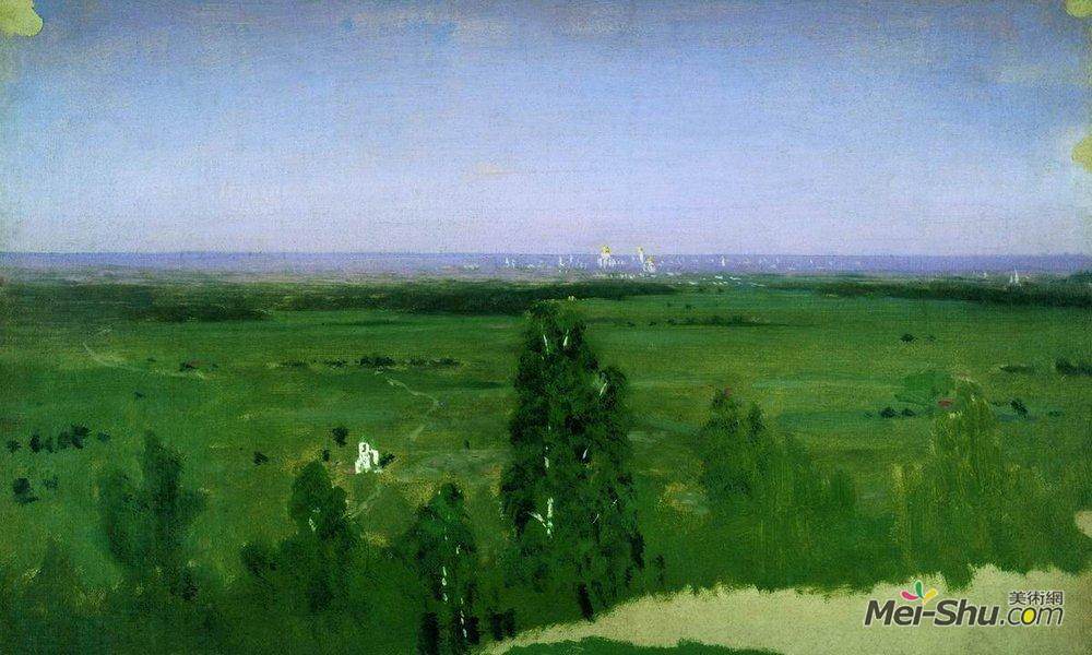阿克希普·库祖(Arkhip Kuindzhi)高清作品《从麻雀山看莫斯科》