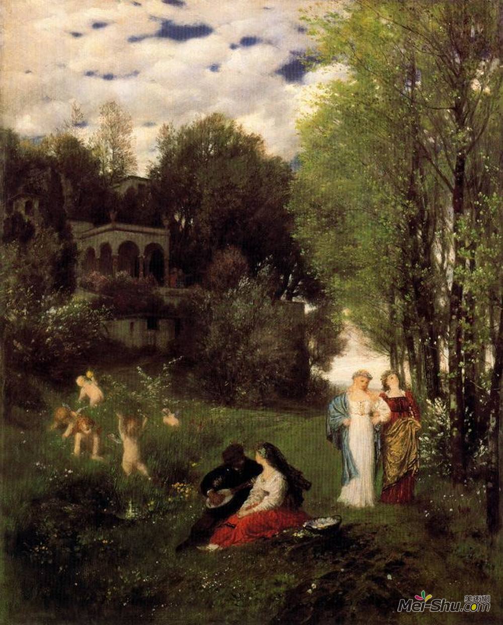 阿诺德·勃克林(Arnold Böcklin)高清作品《理想春景》