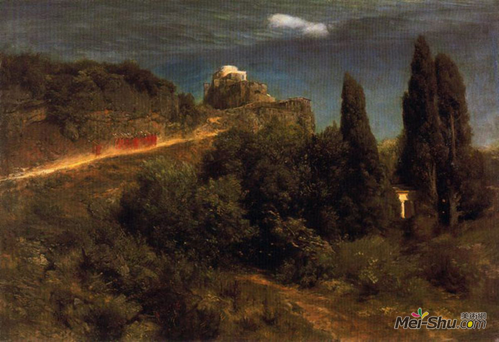 阿诺德·勃克林(Arnold Böcklin)高清作品《士兵向山要塞》