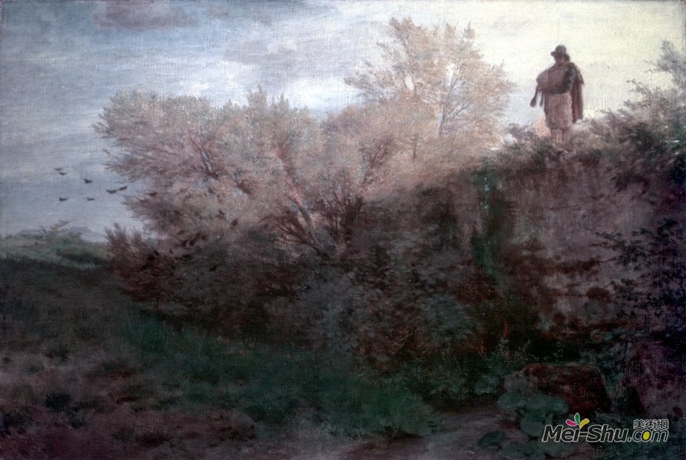 阿诺德·勃克林(Arnold Böcklin)高清作品《吹风笛的人》