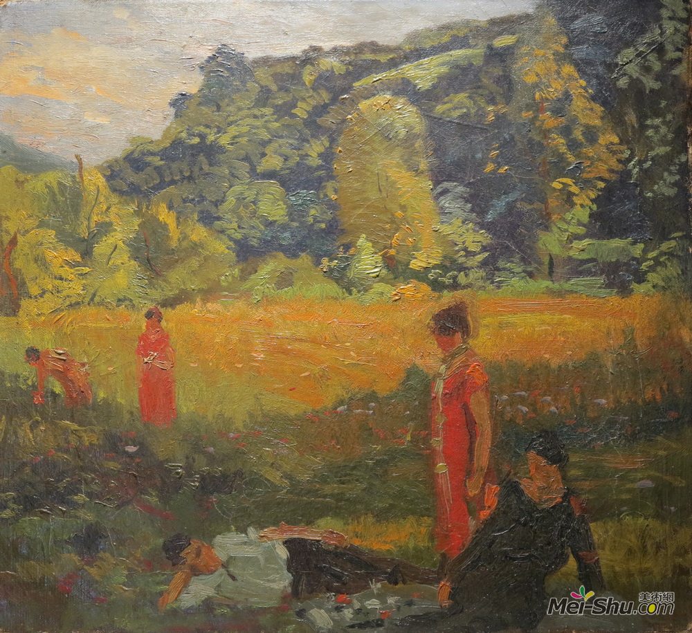 阿瑟·毕杰·查理(Arthur Beecher Carles)高清作品《夏天的傍晚，法国》