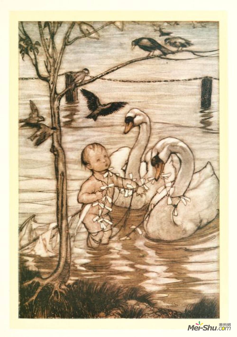 亚瑟·拉克姆(Arthur Rackham)高清作品《之后，鸟儿们说他们不再帮助他了。》