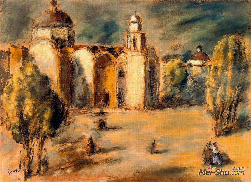 阿图罗苏托(Arturo Souto)高清作品《Church and Gardens Acolm&án, Mexico》