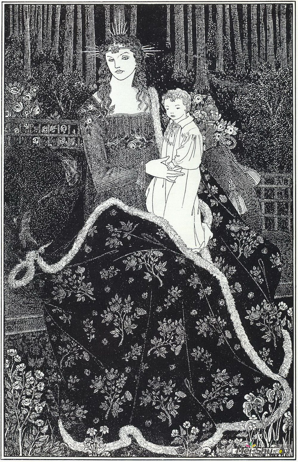 《圣诞贺卡》奥博利·比亚兹莱(aubrey beardsley)高清作品欣赏