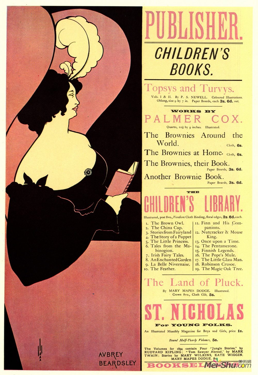 奥博利·比亚兹莱(Aubrey Beardsley)高清作品《儿童图书广告》