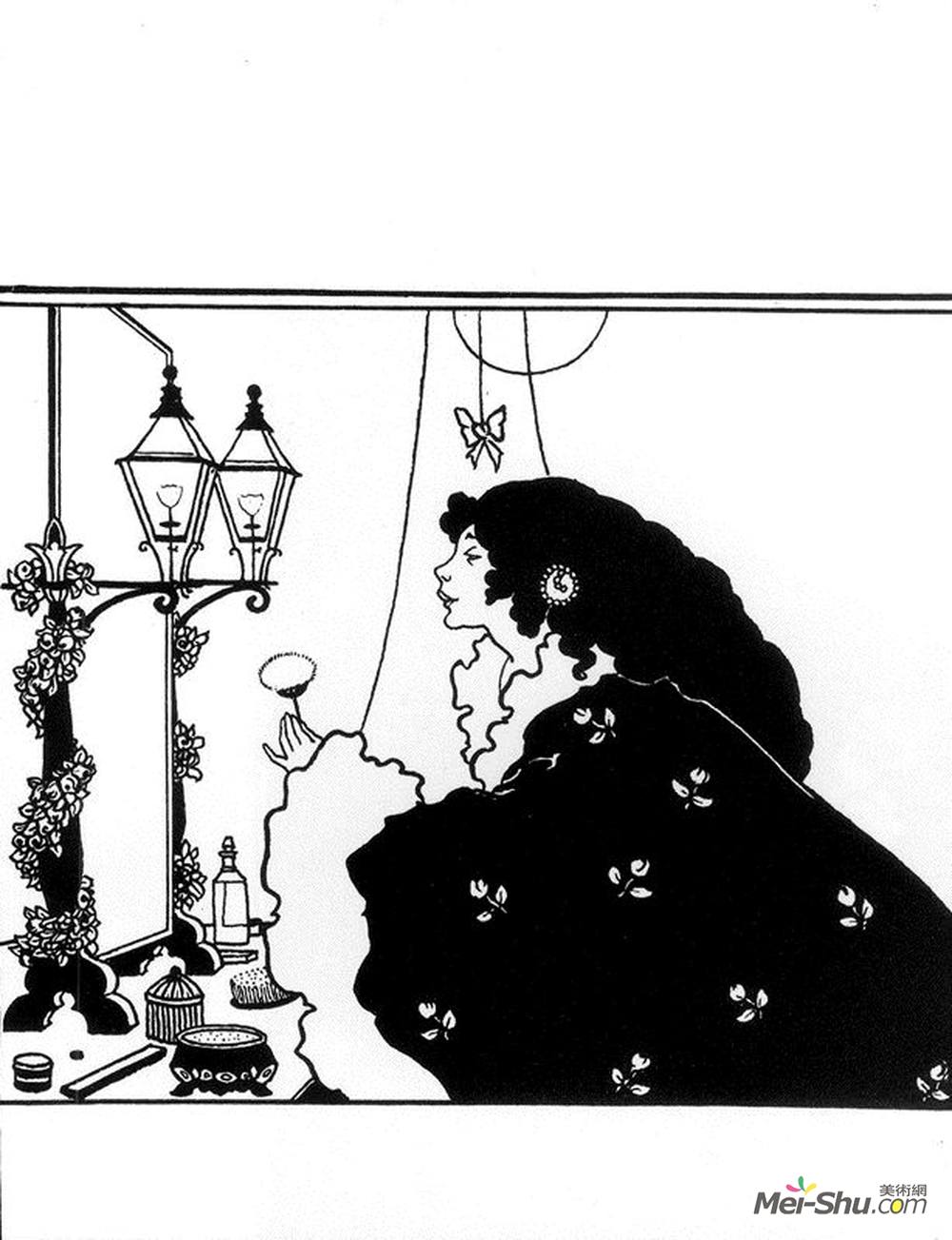 奥博利·比亚兹莱(Aubrey Beardsley)高清作品《《黄皮书》封面设计》