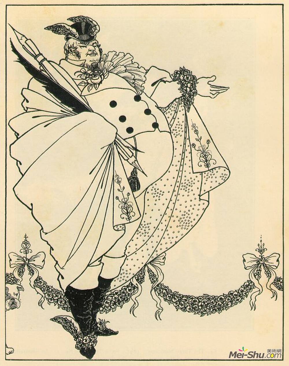 奥博利·比亚兹莱(Aubrey Beardsley)高清作品《页面前内容列表》