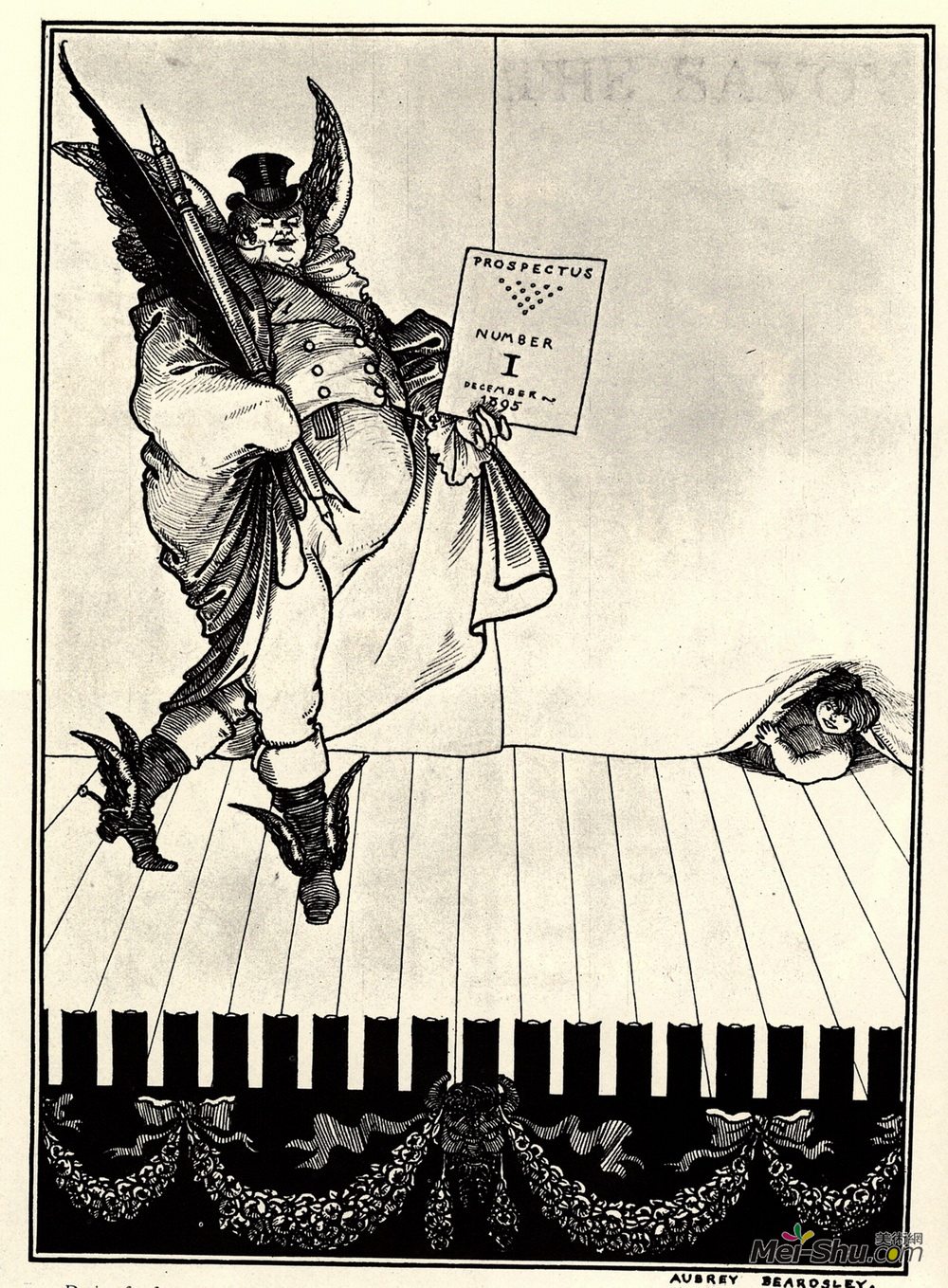 奥博利·比亚兹莱(Aubrey Beardsley)高清作品《招股说明书第1号》