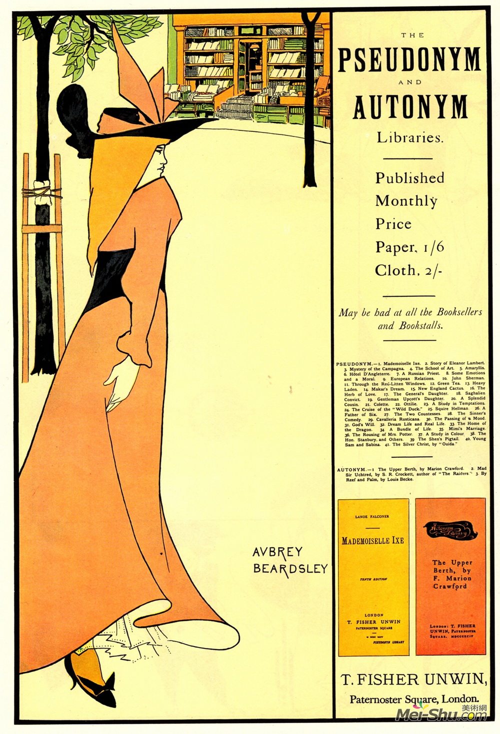 奥博利·比亚兹莱(Aubrey Beardsley)高清作品《《黄皮书》宣传海报》