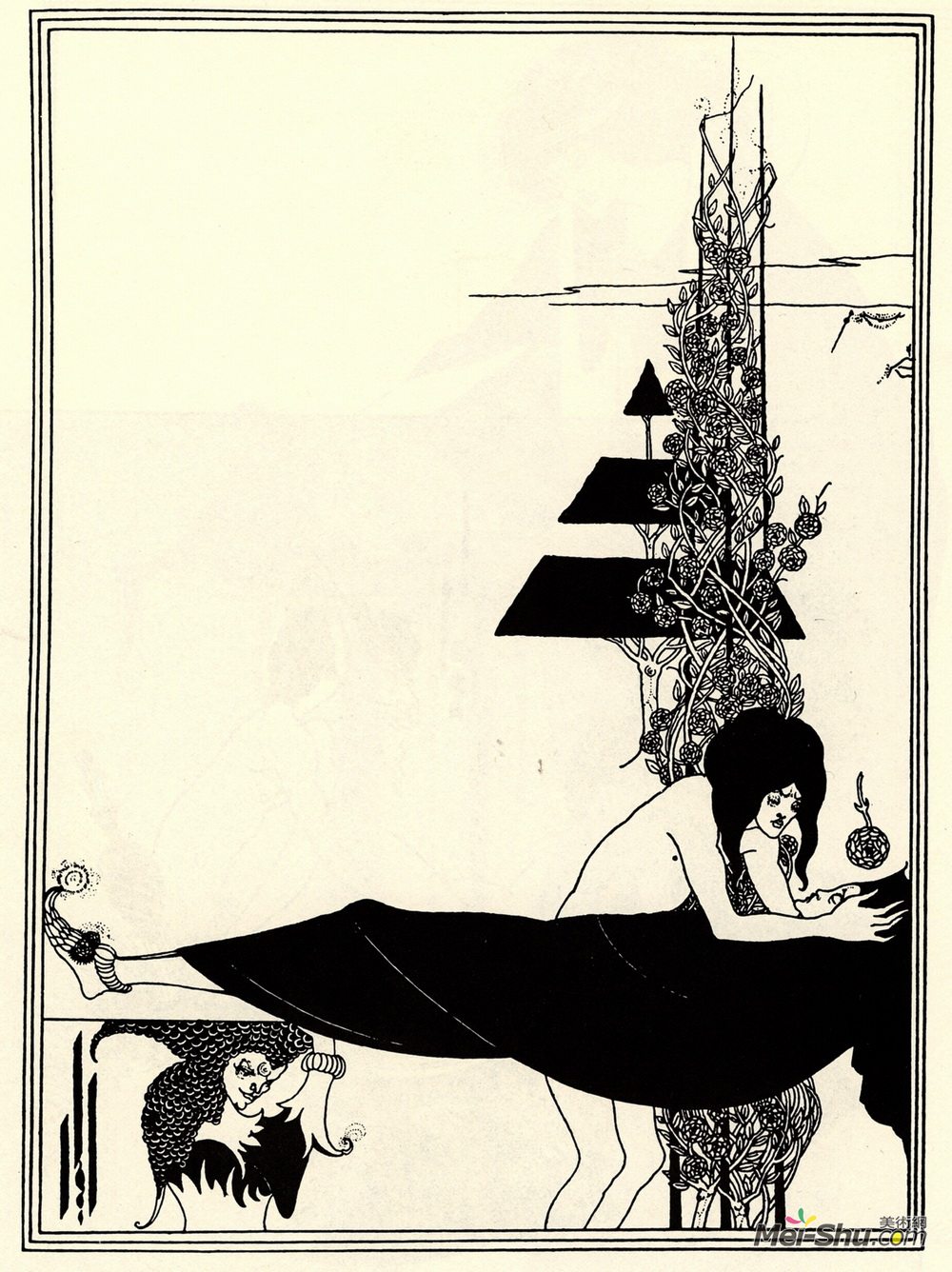 奥博利·比亚兹莱(Aubrey Beardsley)高清作品《柏拉图哀歌》