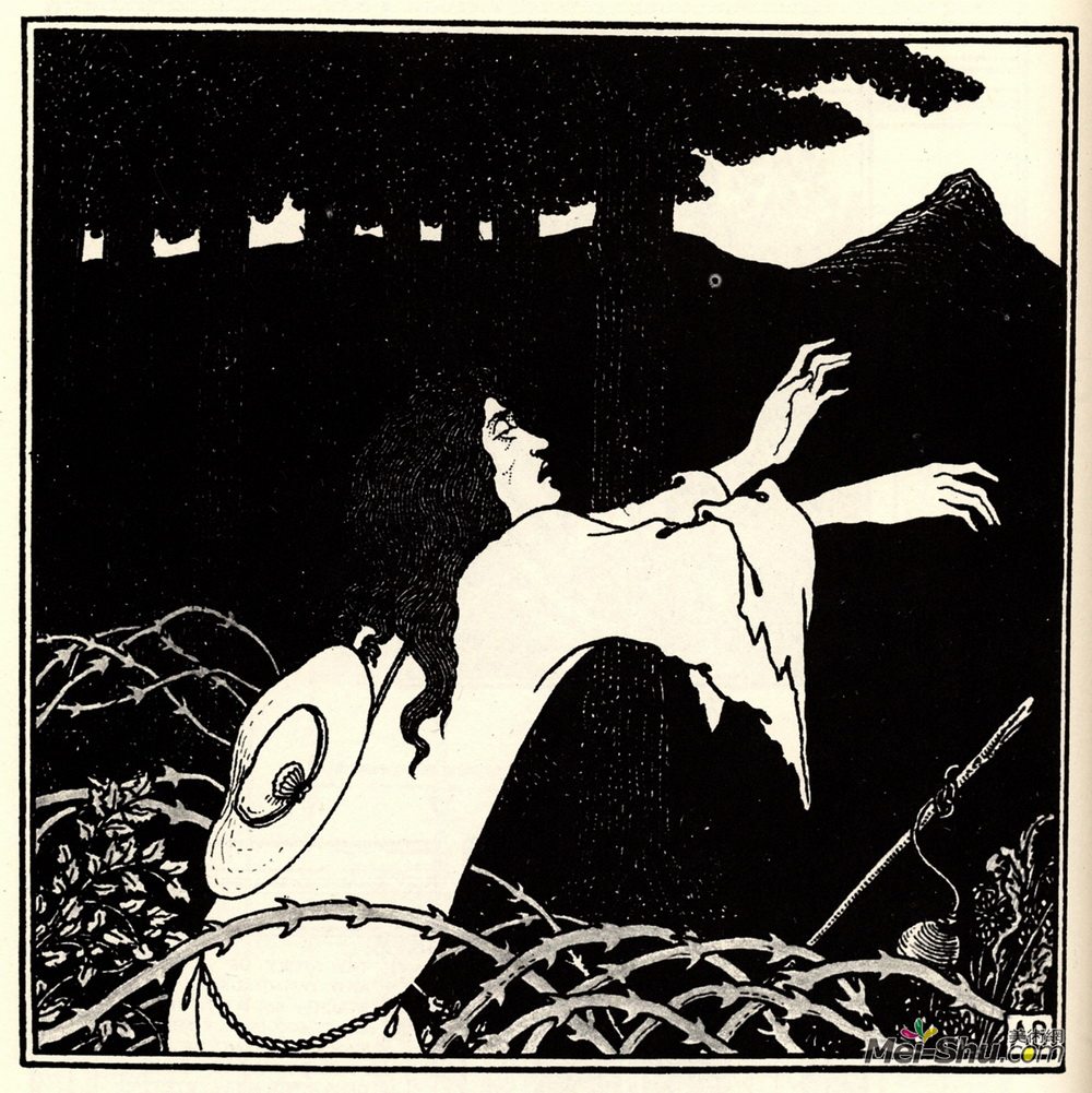 奥博利·比亚兹莱(Aubrey Beardsley)高清作品《丹哈尔返回维纳斯堡》