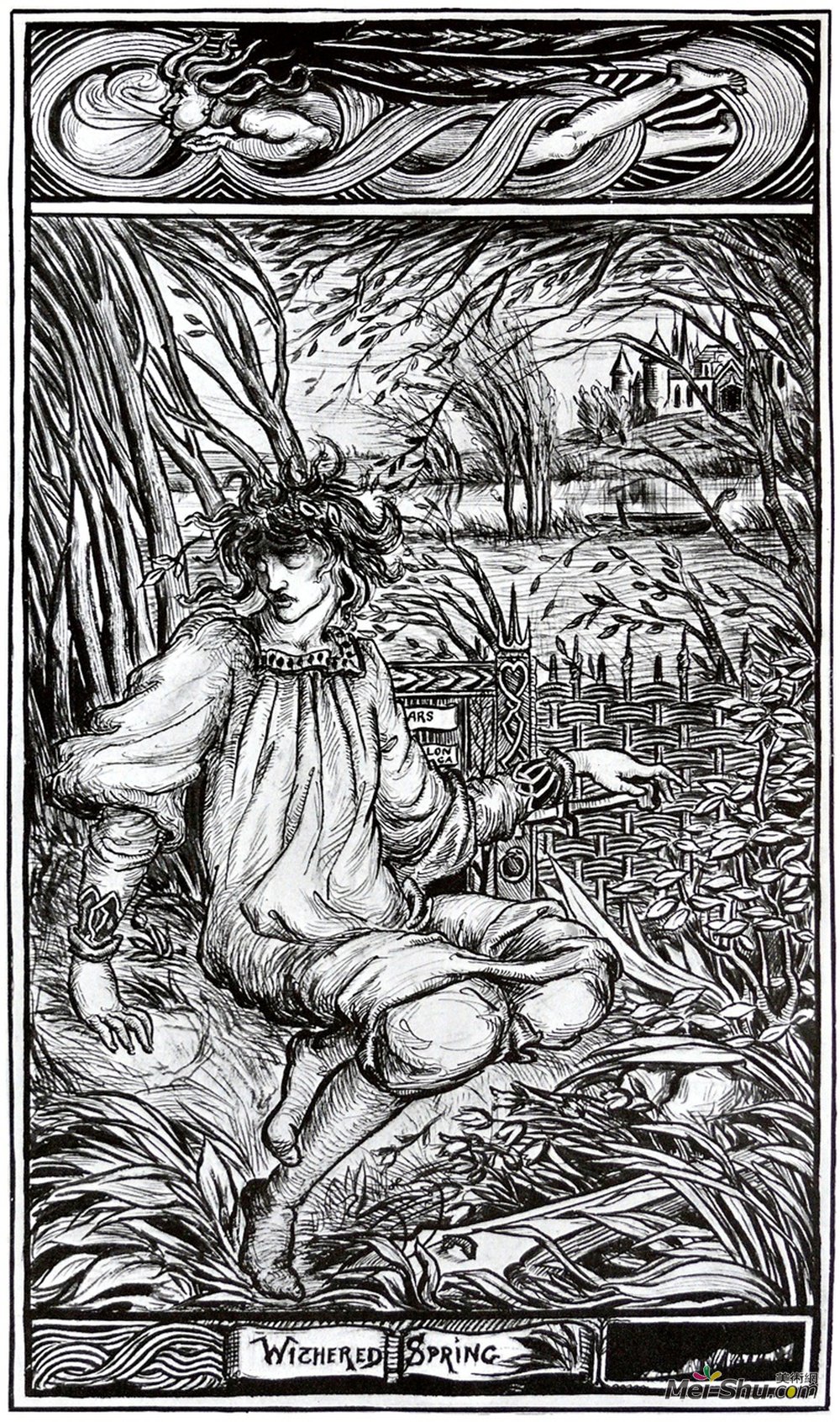 奥博利·比亚兹莱(Aubrey Beardsley)高清作品《枯萎的春天》