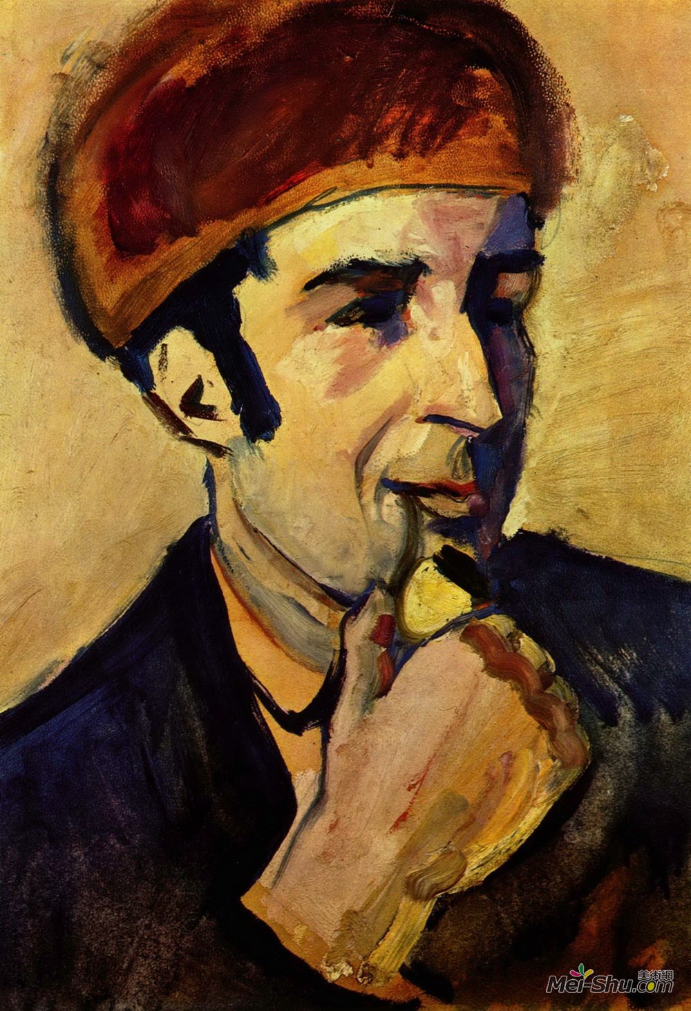 奥古斯特·麦克(August Macke)高清作品《弗朗茨马克肖像》