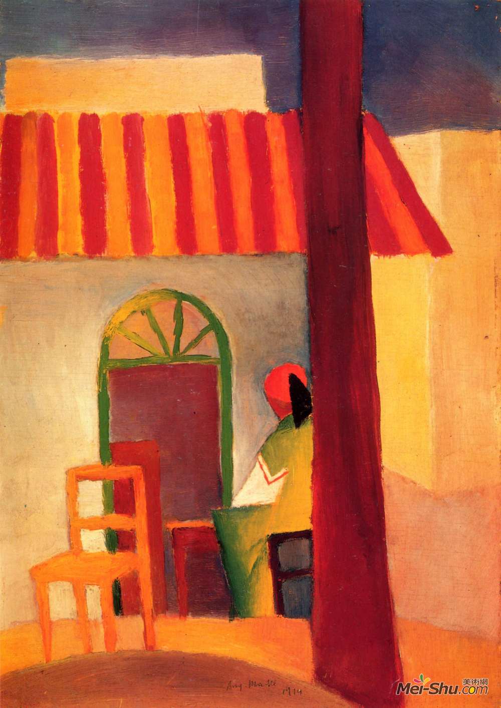 奥古斯特·麦克(August Macke)高清作品《土耳其咖啡馆（一）》