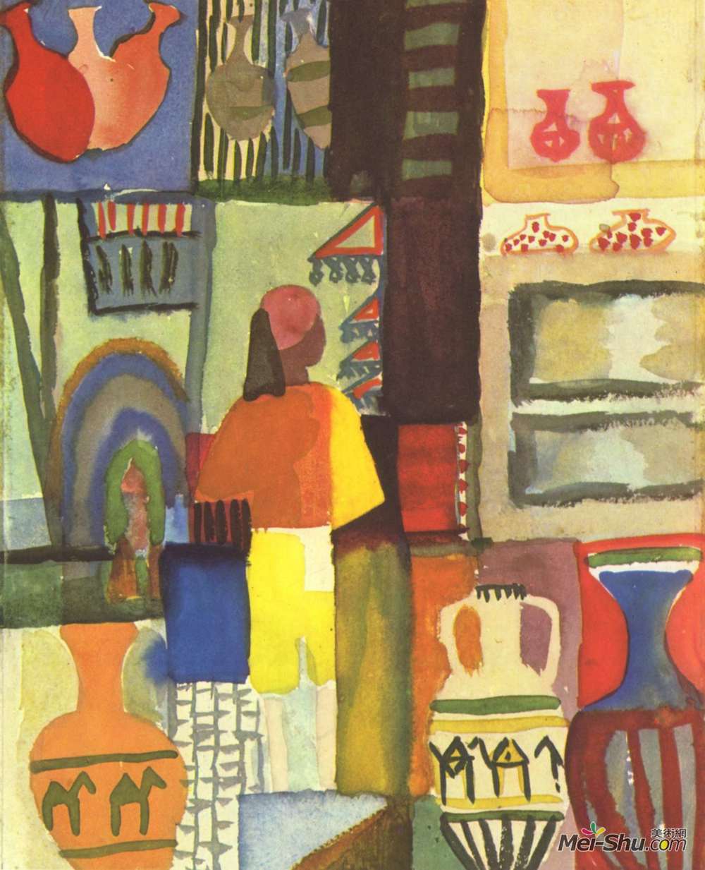奥古斯特·麦克(August Macke)高清作品《罐头经销商》