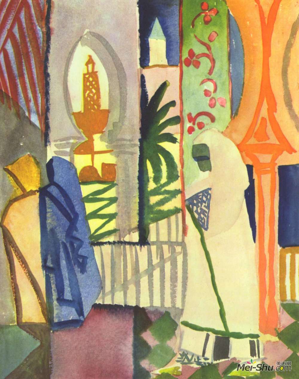 奥古斯特·麦克(August Macke)高清作品《殿堂里》