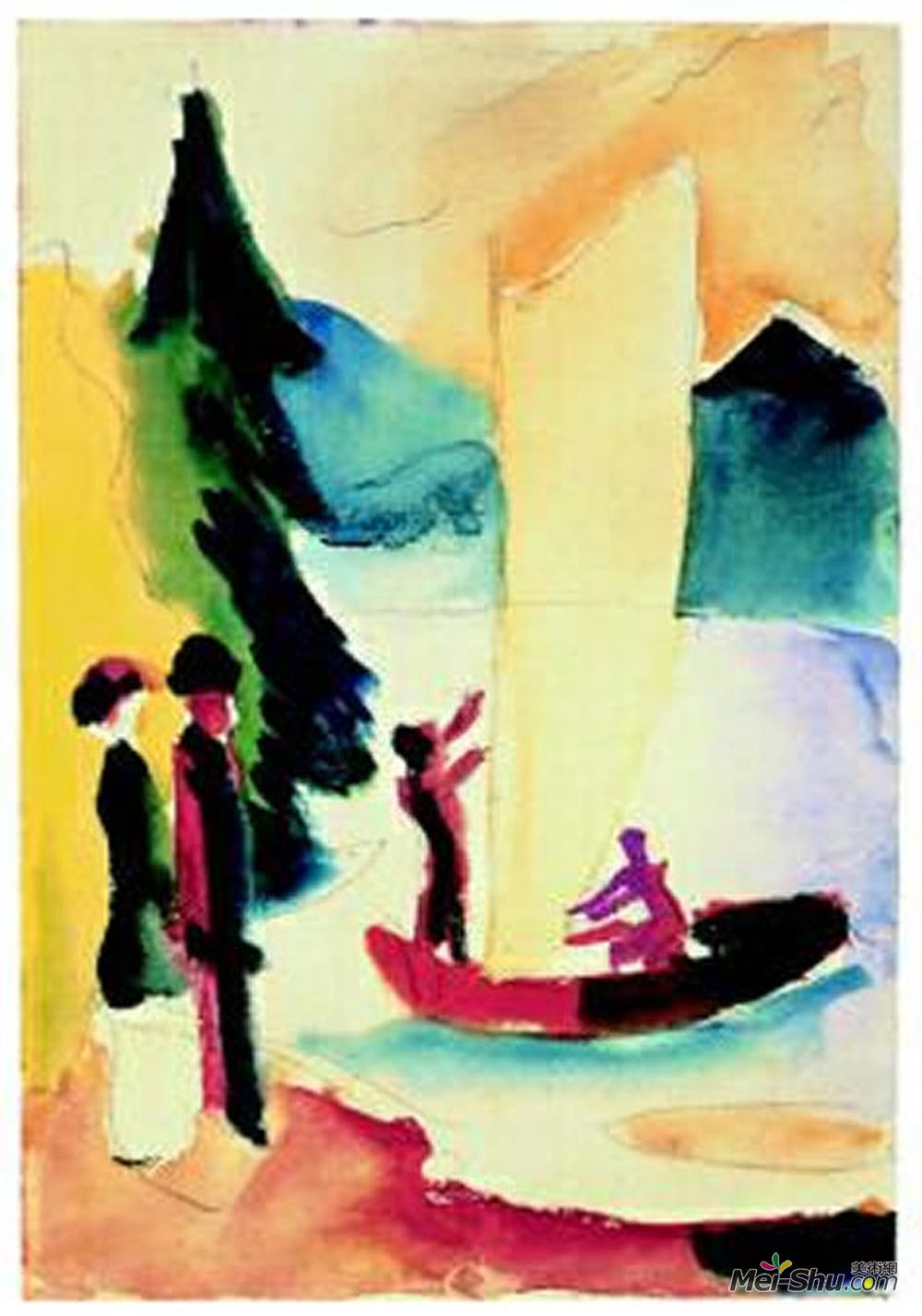 奥古斯特·麦克(August Macke)高清作品《格尔贝斯塞格尔》