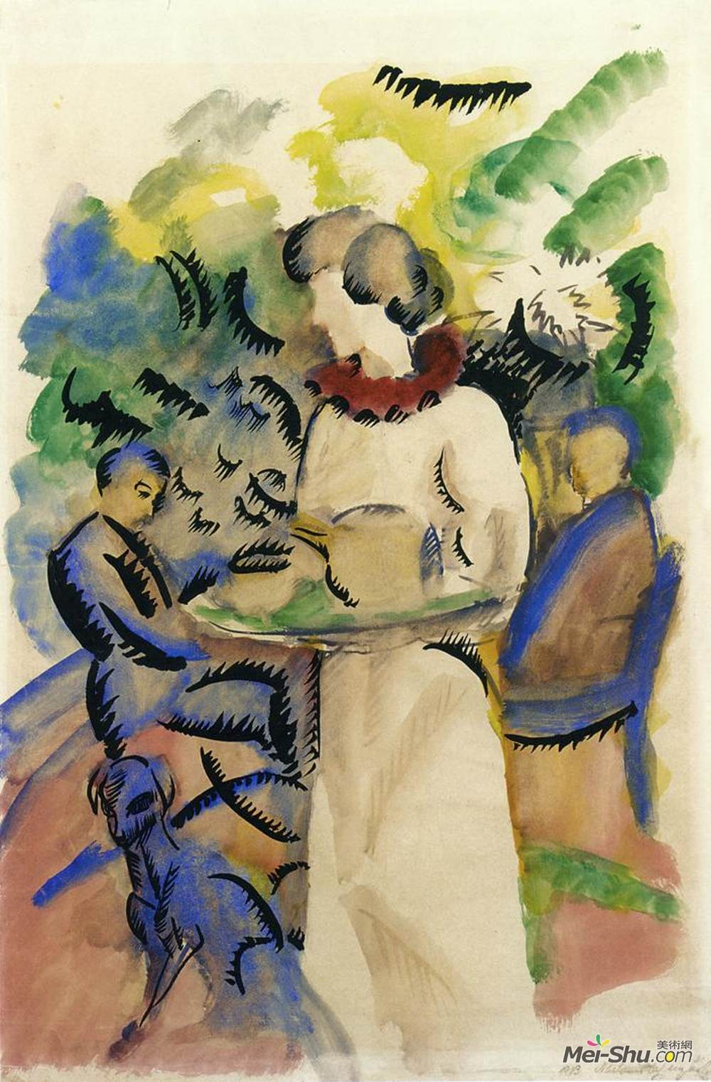 奥古斯特·麦克(August Macke)高清作品《午后花园》