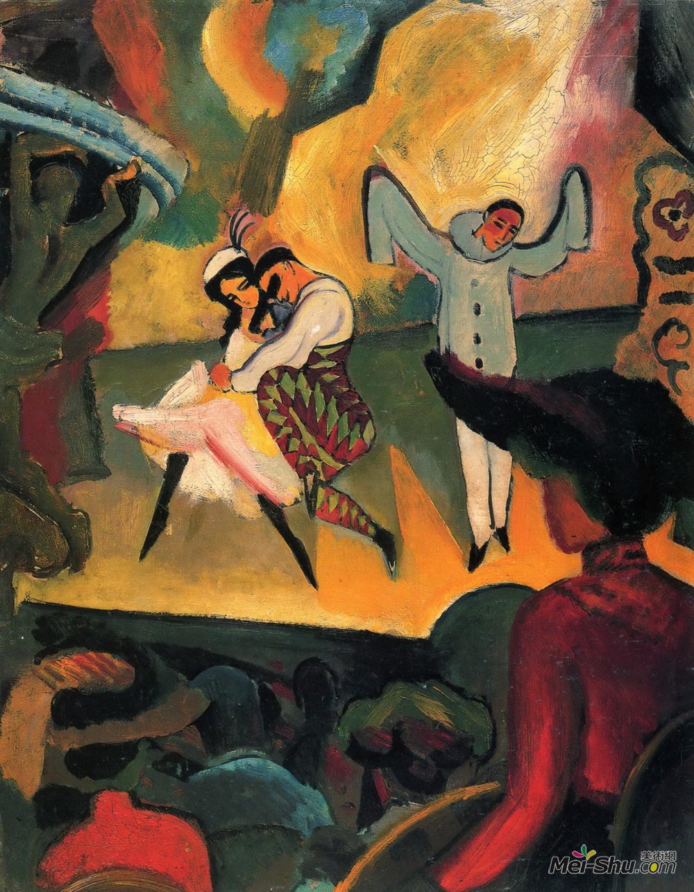 奥古斯特·麦克(August Macke)高清作品《俄罗斯芭蕾舞团（I）》