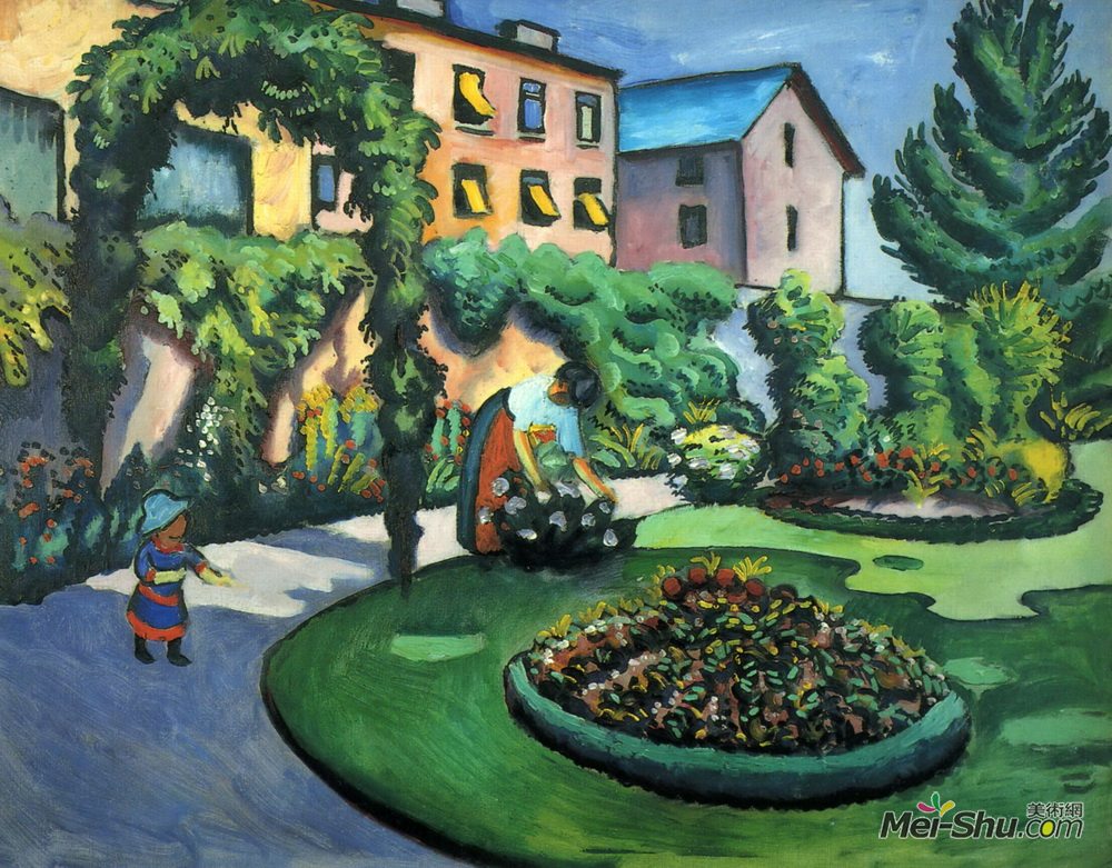 奥古斯特·麦克(August Macke)高清作品《加滕比尔德》