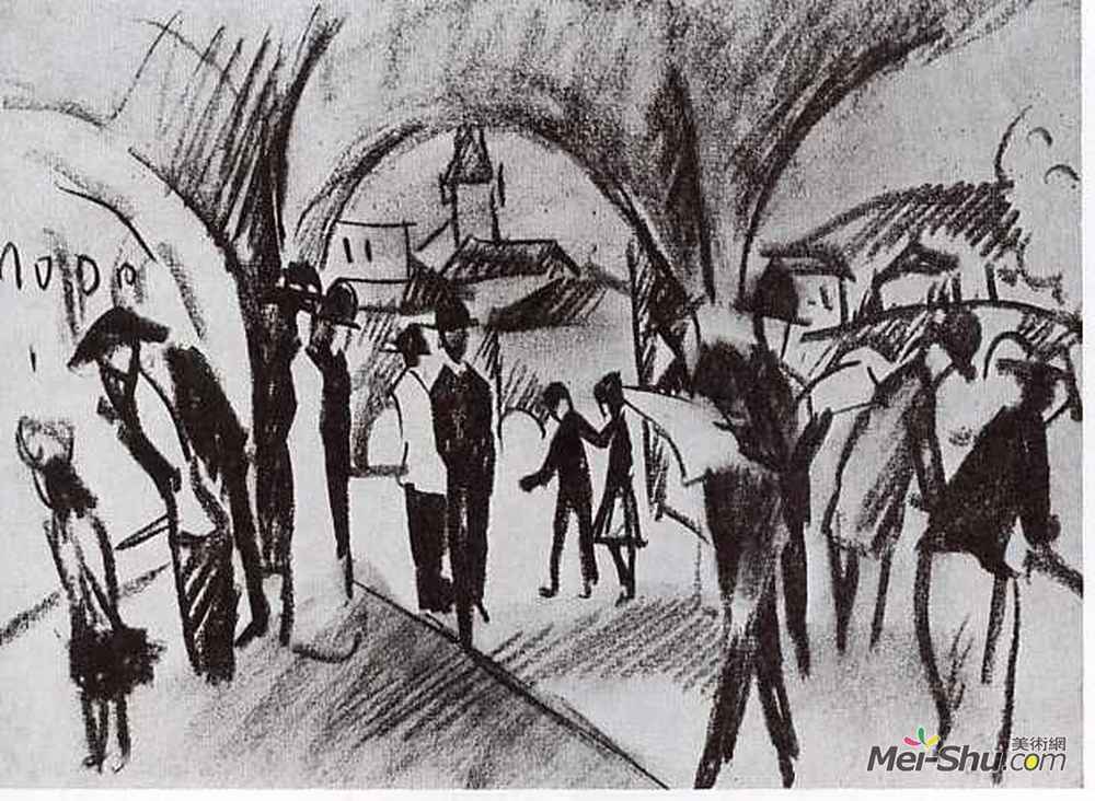 奥古斯特·麦克(August Macke)高清作品《图恩拱廊》